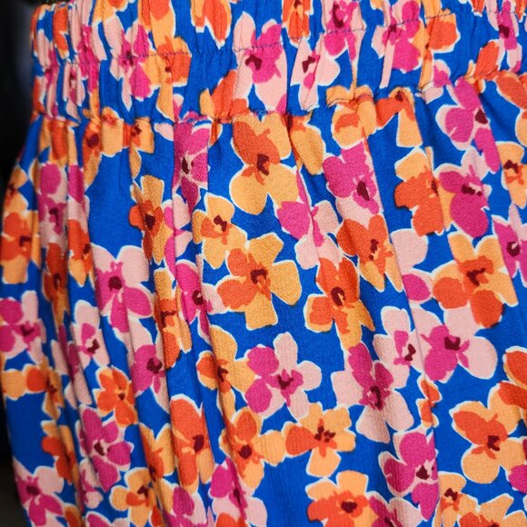 25216  NWT Skies Are Blue Boutique Brand Floral Skirt Blue/Tangerine!! Small - Picture 8 of 14